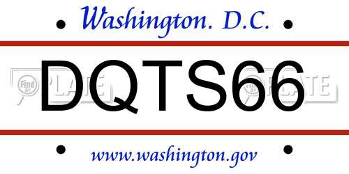 DQTS66 District Of Columbia License Plate