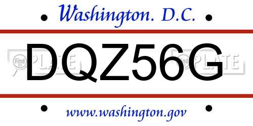 DQZ56G District Of Columbia License Plate