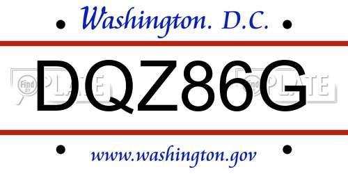 DQZ86G District Of Columbia License Plate
