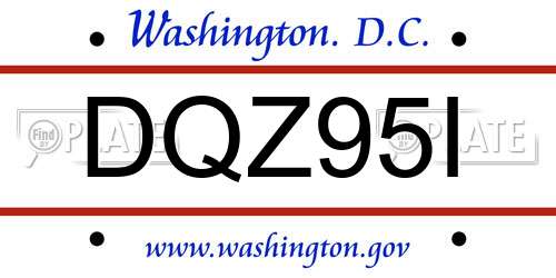 DQZ95I District Of Columbia License Plate