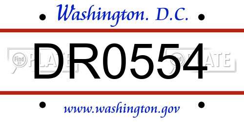 DR0554 District Of Columbia License Plate