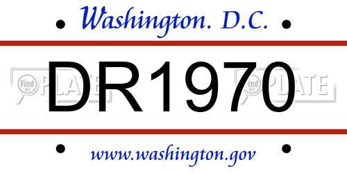 DR1970 District Of Columbia License Plate
