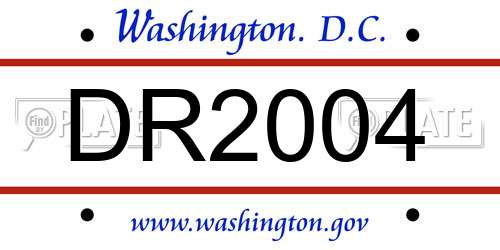 DR2004 District Of Columbia License Plate