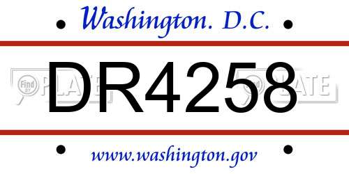 DR4258 District Of Columbia License Plate