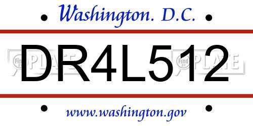 DR4L512 District Of Columbia License Plate