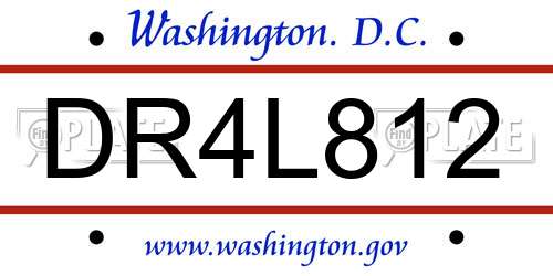 DR4L812 District Of Columbia License Plate