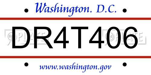 DR4T406 District Of Columbia License Plate