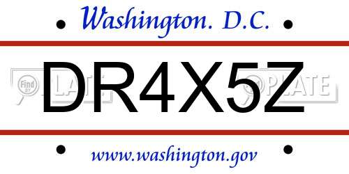 DR4X5Z District Of Columbia License Plate