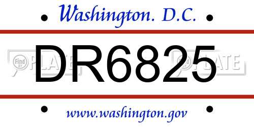 DR6825 District Of Columbia License Plate