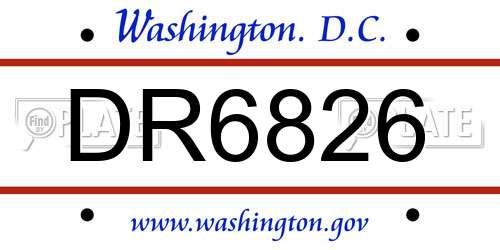 DR6826 District Of Columbia License Plate