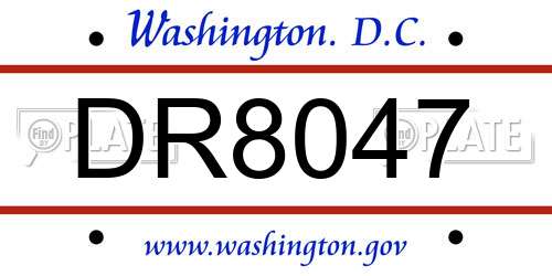 DR8047 District Of Columbia License Plate