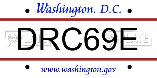 DRC69E District Of Columbia License Plate