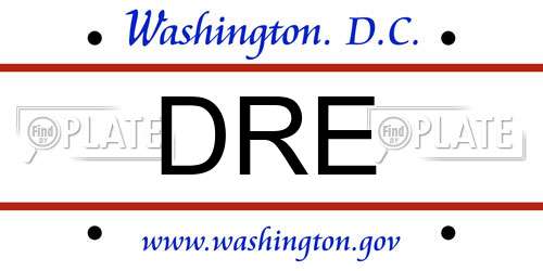 DRE District Of Columbia License Plate