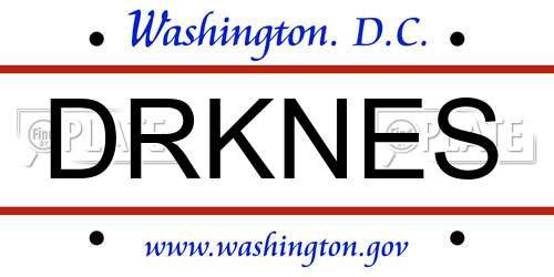 DRKNES District Of Columbia License Plate