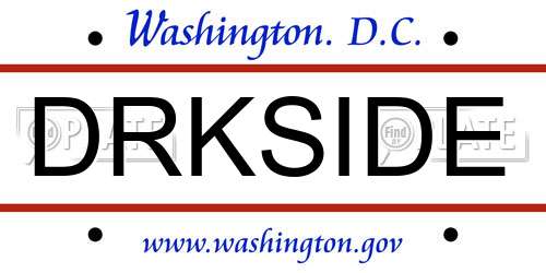 DRKSIDE District Of Columbia License Plate