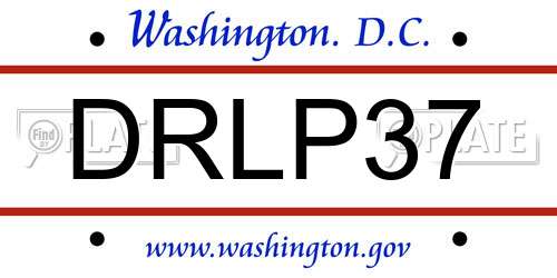 DRLP37 District Of Columbia License Plate