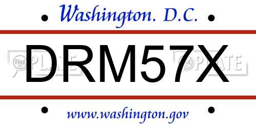 DRM57X District Of Columbia License Plate