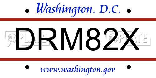 DRM82X District Of Columbia License Plate