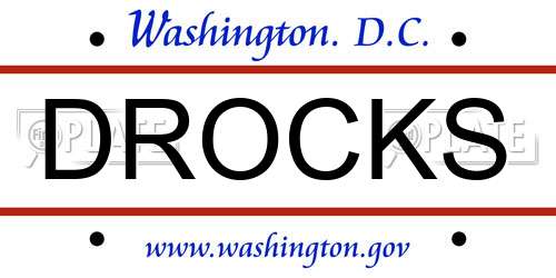 DROCKS District Of Columbia License Plate