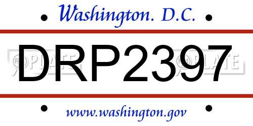 DRP2397 District Of Columbia License Plate
