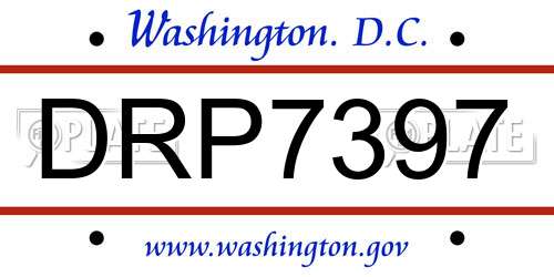DRP7397 District Of Columbia License Plate