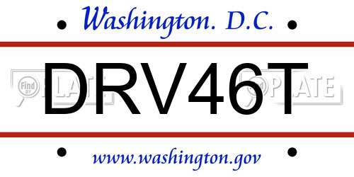 DRV46T District Of Columbia License Plate