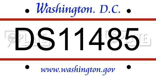 DS11485 District Of Columbia License Plate