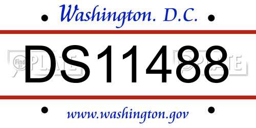 DS11488 District Of Columbia License Plate