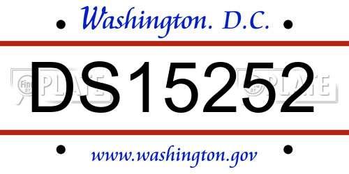 DS15252 District Of Columbia License Plate