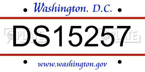 DS15257 District Of Columbia License Plate