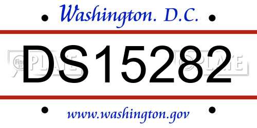 DS15282 District Of Columbia License Plate