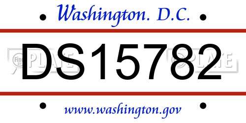 DS15782 District Of Columbia License Plate
