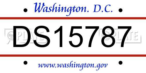 DS15787 District Of Columbia License Plate