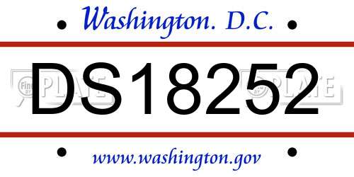DS18252 District Of Columbia License Plate