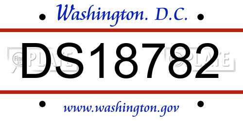 DS18782 District Of Columbia License Plate