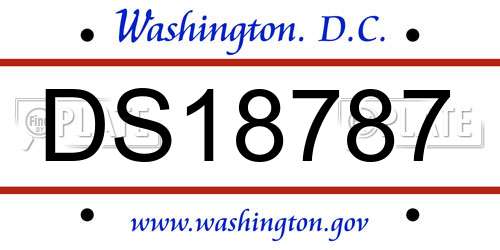 DS18787 District Of Columbia License Plate