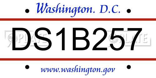DS1B257 District Of Columbia License Plate