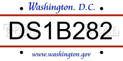 DS1B282 District Of Columbia License Plate