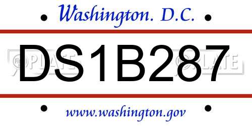 DS1B287 District Of Columbia License Plate