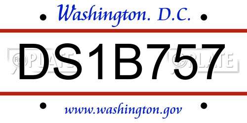 DS1B757 District Of Columbia License Plate
