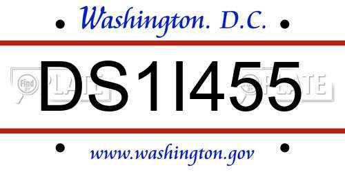 DS1I455 District Of Columbia License Plate