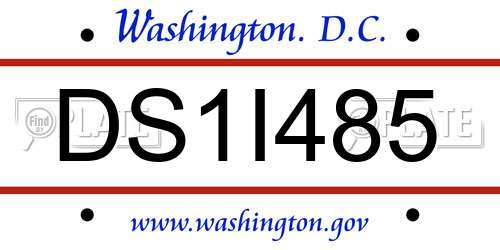 DS1I485 District Of Columbia License Plate