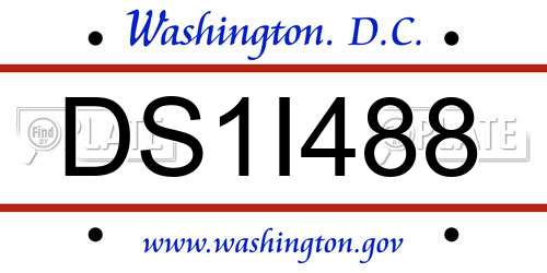 DS1I488 District Of Columbia License Plate