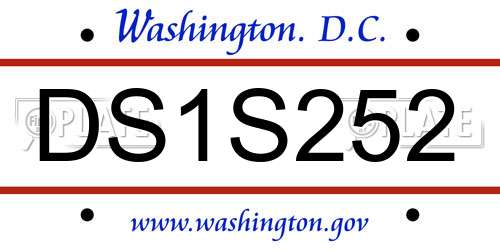 DS1S252 District Of Columbia License Plate