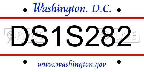 DS1S282 District Of Columbia License Plate