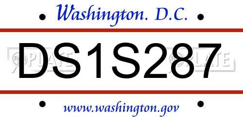 DS1S287 District Of Columbia License Plate