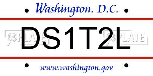 DS1T2L District Of Columbia License Plate