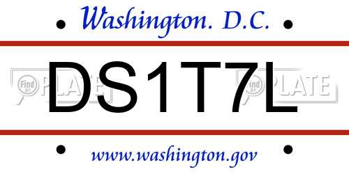 DS1T7L District Of Columbia License Plate