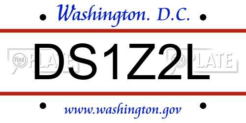 DS1Z2L District Of Columbia License Plate