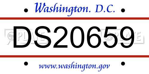 DS20659 District Of Columbia License Plate